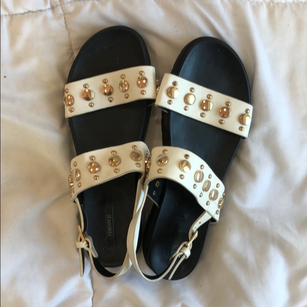 rose gold studded sandals